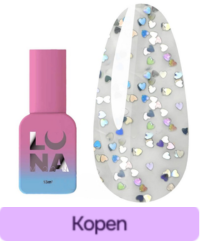 Top LUNA Heartbeat 2 transparant met holografische hartjes 13 ml (300-5614-1645)